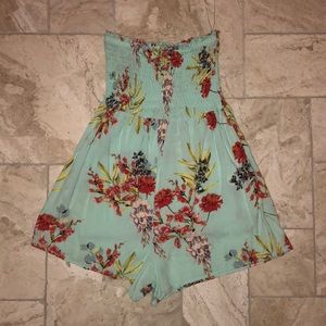 Turquoise Floral Romper